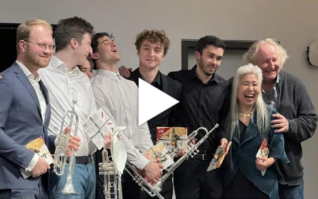 Trompetenklasse von Prof. Reinhold Friedrich – „Mittwochs um 5“ in der Badischen Landesbibliothek